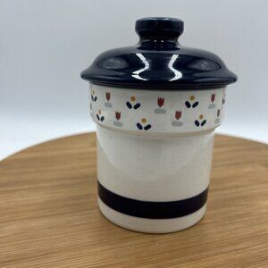Country Borders‎ 1Pc Canister Porcelain Cobalt Blue Tulip 1983 Japan